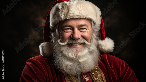 Portrait of a man in Santa hat