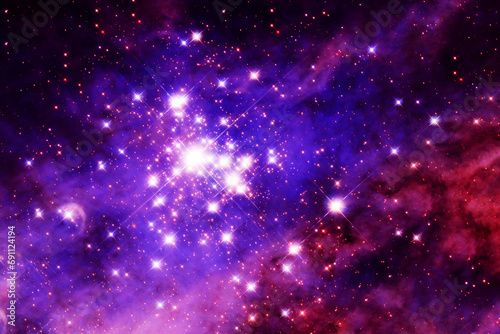 Beautiful purple galaxy. Elements of this image furnished by NASA