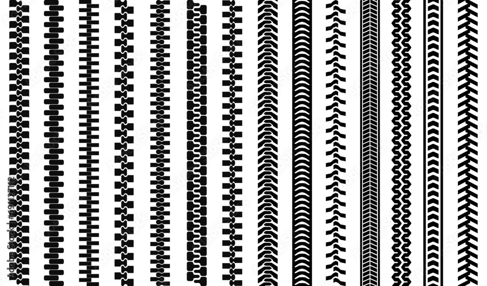 © dlyastokiv - Zipper sign set silhouette, collection zipper seamless, different zippers brush elements, fasteners patterns – stock vector © dlyastokiv - Zipper sign set silhouette, collection zipper seamless, different zippers brush elements, fasteners patterns – stock vector