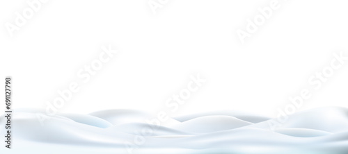 Snow landscape, snowdrifts and frozen hills decoration isolated on a transparent background, empty snowbanks caps field, pile, ice, snowball and snowdrift, snow texture - stock vector photo