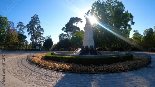 Retiro Park or simply El Retiro is one of the largest parks belonged to the Spanish Monarchy until the late 19th century in Madrid in Madrid, Spain photo