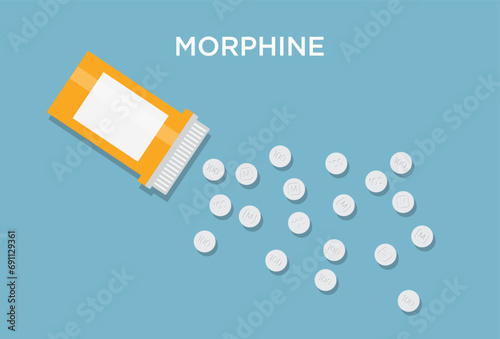 prescription pill spilled onto a blue background as the product spilling down