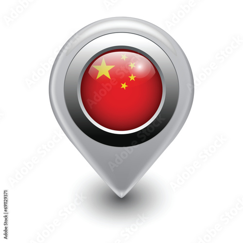 china map pointer with the flag of china on it illustration