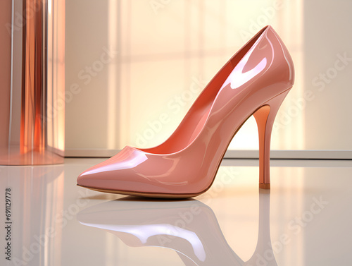 high heels shoe of the color year 2024 peach fuzz