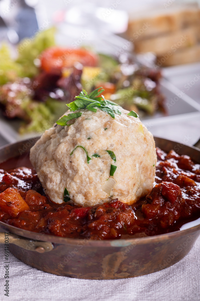 goulash with a bread dumpling