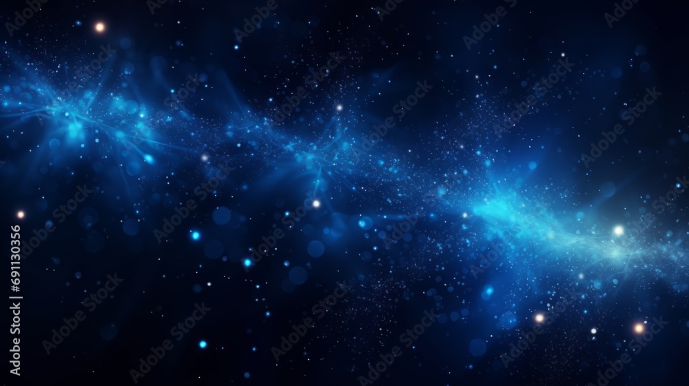 Fototapeta premium futuristic dark blue glow particle abstract background - cybernetic 3d render for digital projects