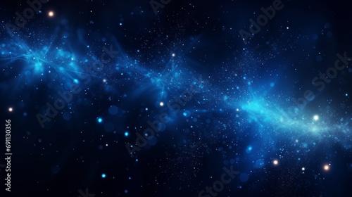 futuristic dark blue glow particle abstract background - cybernetic 3d render for digital projects