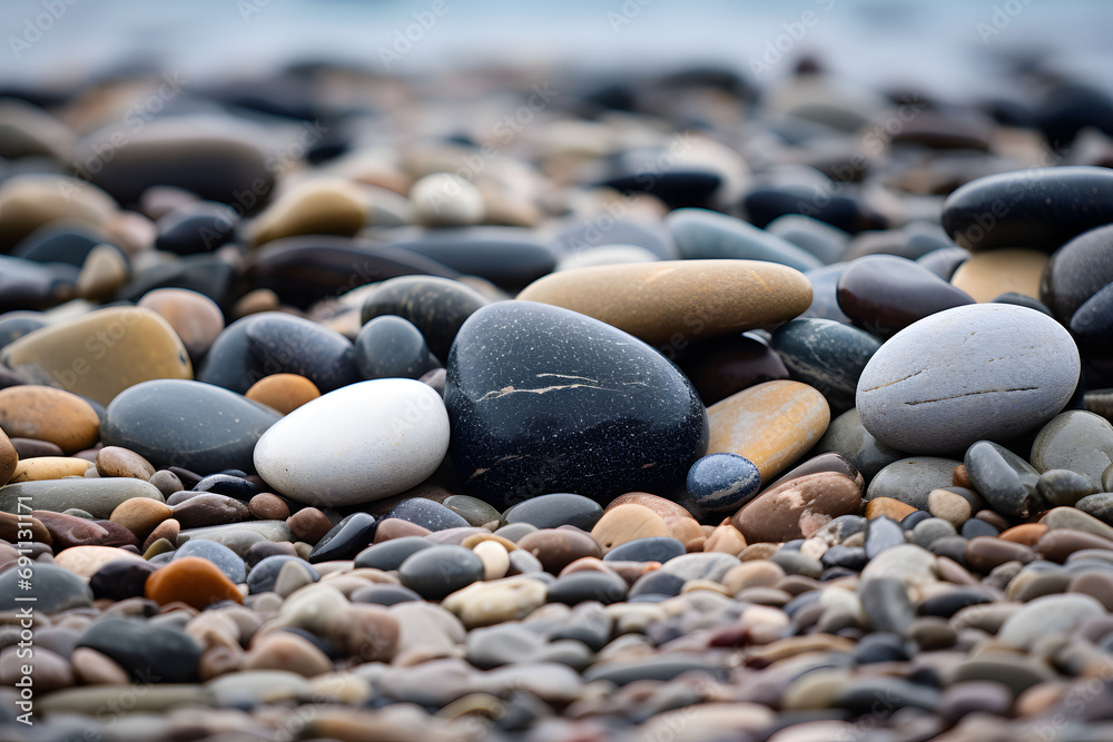 Small rocks on flat surface