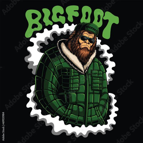 Bigfoot gangster character vector illustration for your company or brand