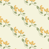Seamless floral autumn leaves background pattern, allover floral print