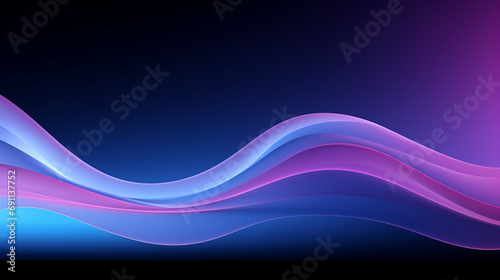 Purple blue abstract color gradient on black background created with Generative Ai