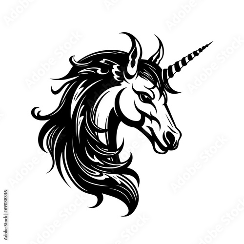 black vector unicorn