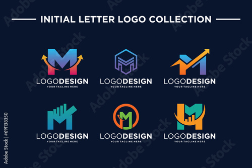 Letter M business financial and investment Logo designs collection