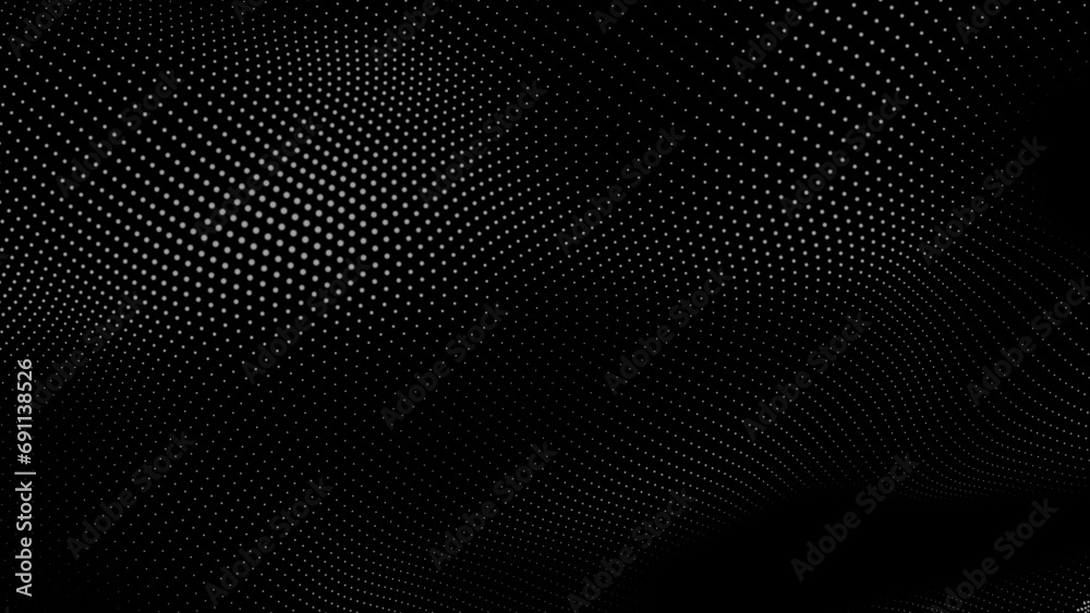 custom made wallpaper toronto digitalDot white black wave technology texture background. Abstract big data digital concept. 3d rendering.