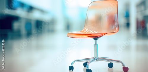 colorful office chair isolated on plexi glass desk orange desk chair