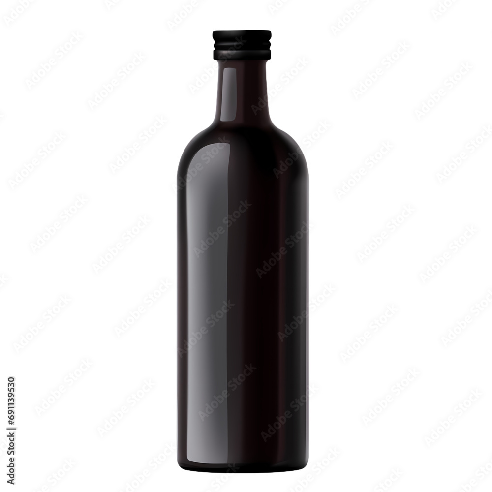 Black wine bottle isolated on transparent background Black wine bottle isolated on transparent background