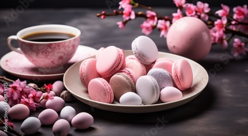 easter egg chocolates and a cup of coffee