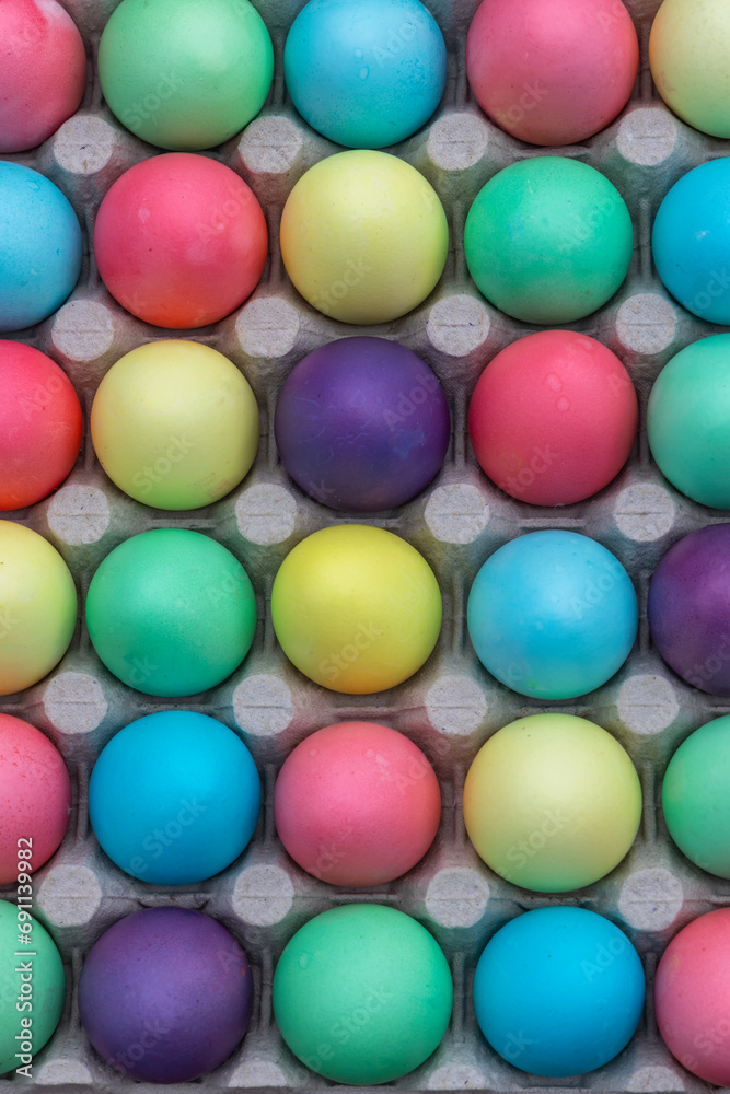 Easter still life with colored eggs Easter still life with colored eggs