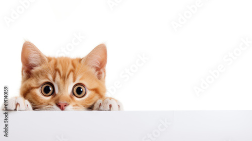 A cute cat on white background