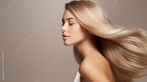Woman with beautiful long hair 