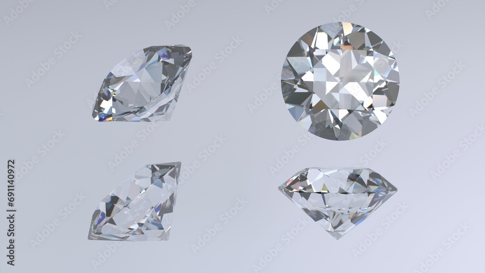 Abstract diamond design from different angles. 3d rendered design. Abstract diamond design from different angles. 3d rendered design.