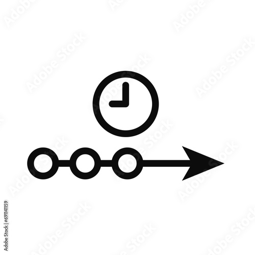 Timeline icon. business schedule or milestone target deadline vector symbol. Work progress with timer countdown flow chart sign. Timeline  chronological time chart logo