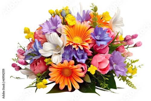 Fototapeta Naklejka Na Ścianę i Meble -  A colorful bouquet of mixed spring flowers, symbolizing freshness and natural beauty