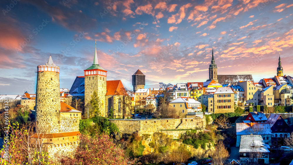 Blick über Bautzen, Sachsen, Deutschland 