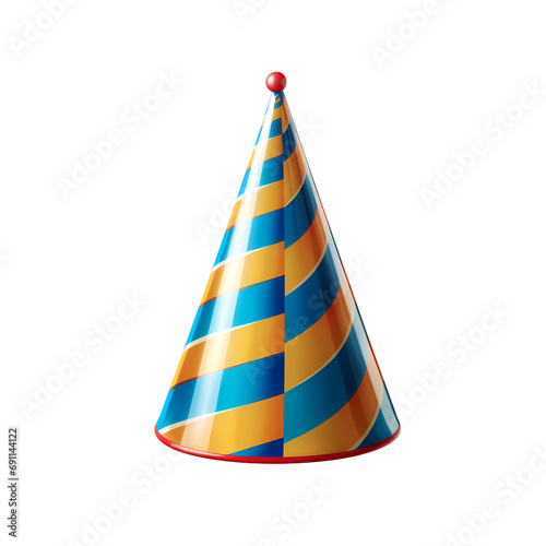 Party cone hat  birthday party hat isolated on transparent background