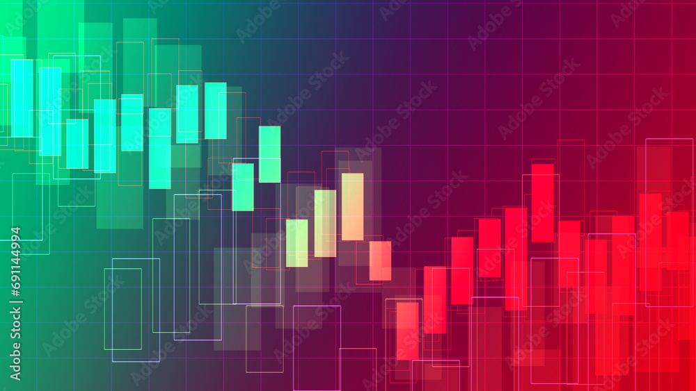 Obraz premium Abstract graph chart of stock market trade business background.