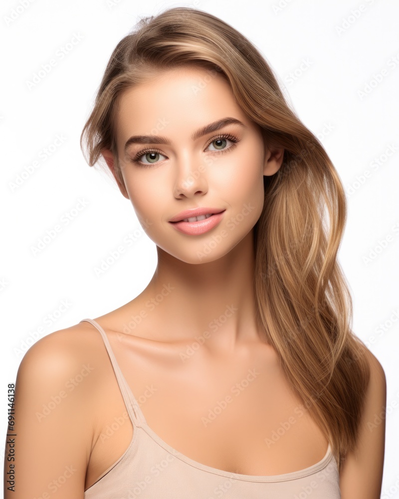 A beautiful woman model face for skin care background A beautiful woman model face for skin care background
