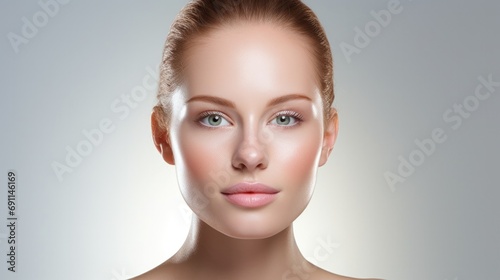 A beautiful woman model face for skin care background photo