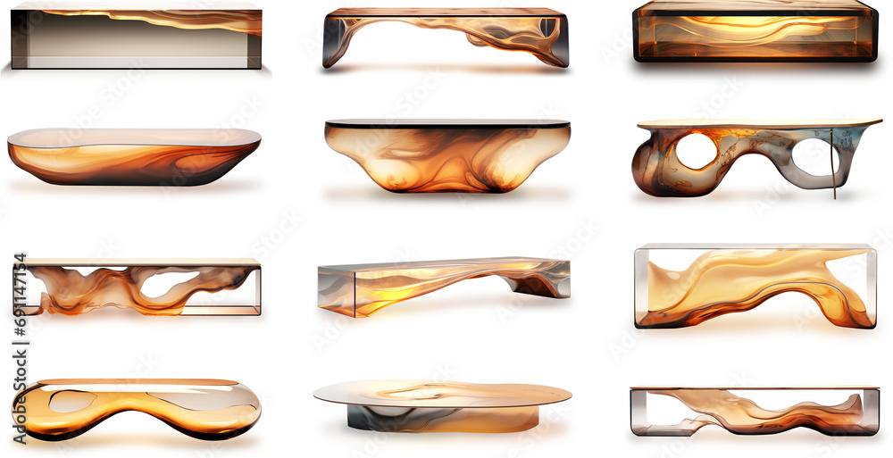 Conceptual model of a modern table made of wood and epoxy resin,Generated by AI Conceptual model of a modern table made of wood and epoxy resin,Generated by AI