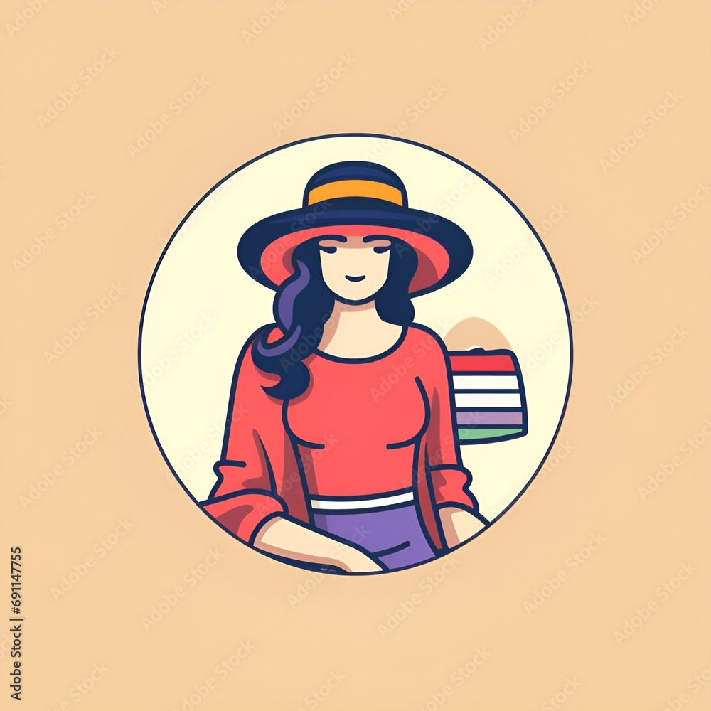 Vibrant Female Apparel Logo on Beautiful Background