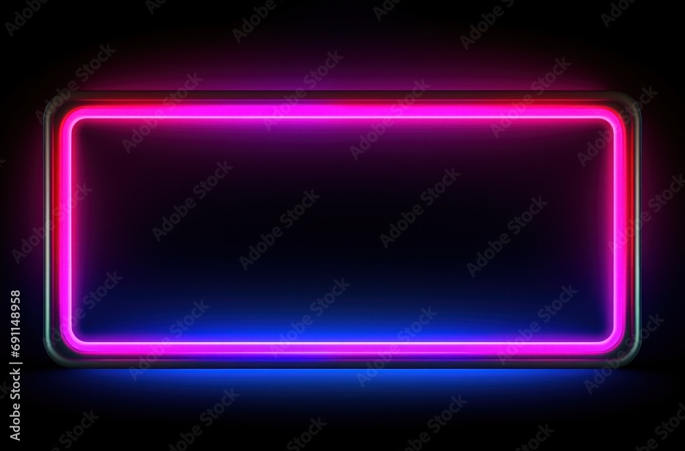 neon frame with pink and blue colors