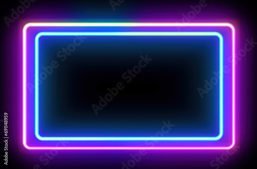 neon frame with pink and blue colors