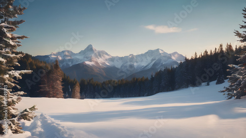 winter mountain landscape © pla2u