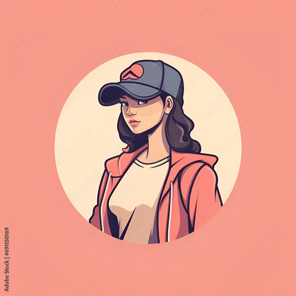 Vibrant Female Apparel Logo on Beautiful Background Vibrant Female Apparel Logo on Beautiful Background