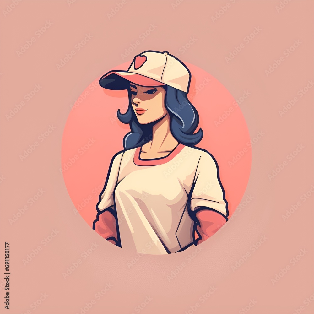Vibrant Female Apparel Logo on Beautiful Background Vibrant Female Apparel Logo on Beautiful Background