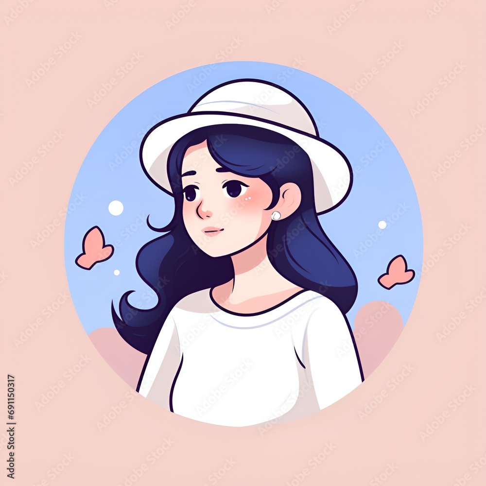 Vibrant Female Apparel Logo on Beautiful Background Vibrant Female Apparel Logo on Beautiful Background