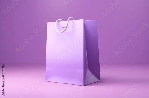purple paper bag on a purple background
