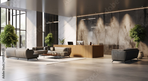 real modern office lobby with an open plan