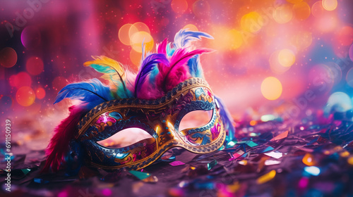carnival mask background, generative ai