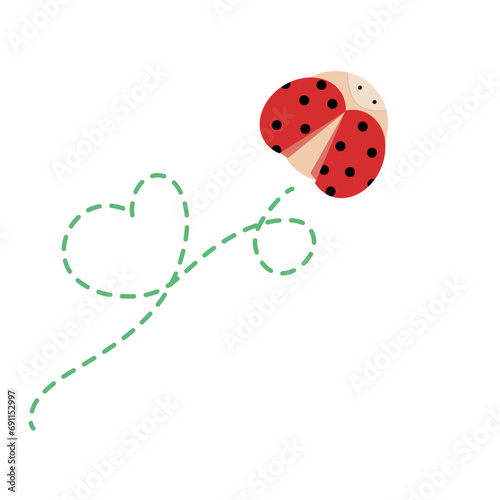 Ladybug flying vector illustration