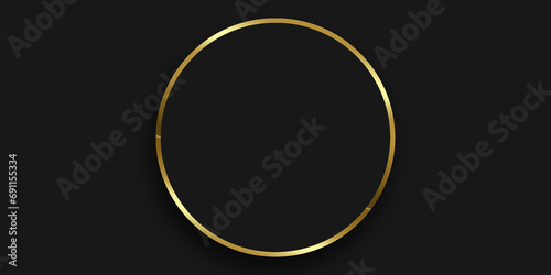 3d golden sphere, golden frame on black background