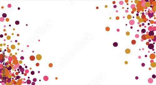 Abstract background with colorful balls in different sizes. Colorful random flying balls. Horizontal background. space for text. Vector illustration