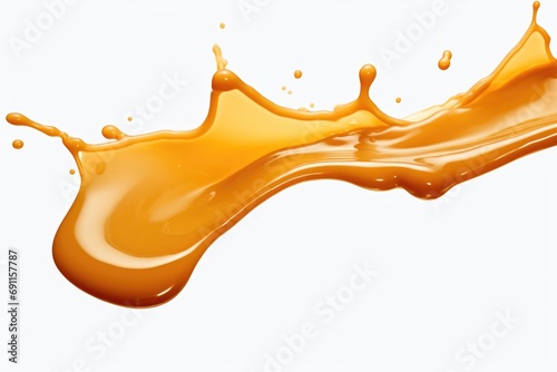 A dynamic image capturing a splash of liquid on a clean white background. Versatile and suitable for various uses