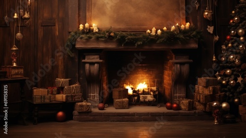 tabletop background near fireplace in the background