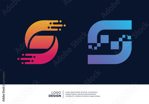 Letter S tech logo design inspiration.