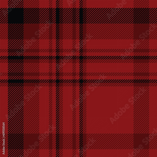 Red plaid fabric pattern, Seamless Tartan check pattern, black and red strips fashion decoration design for Bedding, curtains and tablecloths